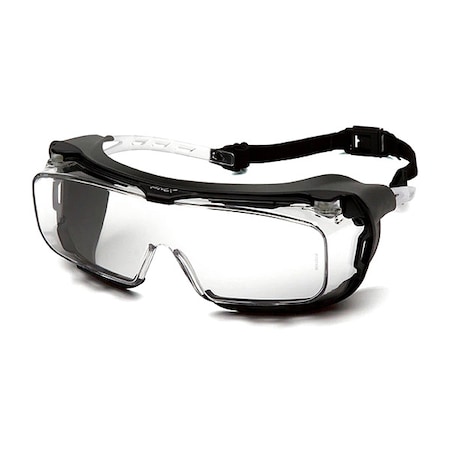 Safety Glasses, OTG Clear Polycarbonate Lens, Anti-Fog, Scratch-Resistant