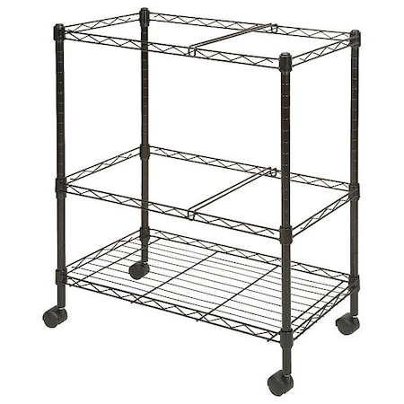 Two-Tier Mobile Wire File Cart,4 Casters
