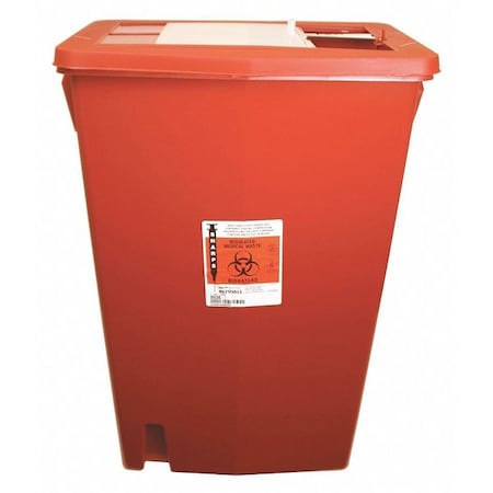 Sharps Container,Sliding Lid,18 Gal.,Red