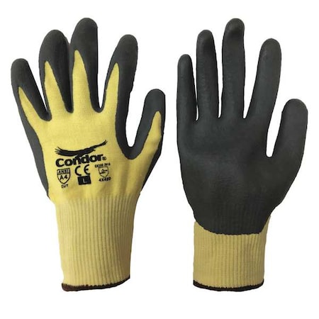 Cut Resistant Coated Gloves, A4 Cut Level, Nitrile, M, 1 PR