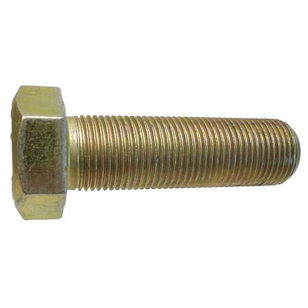 Grade 8, 3/8-16 Hex Head Cap Screw, Zinc & Yellow Plated Alloy Steel, 4 In L, 25 PK