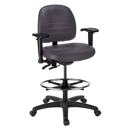Polyurethane Task Chair, 22-3/4 To 33-1/4, Adjustable Arms, Wood