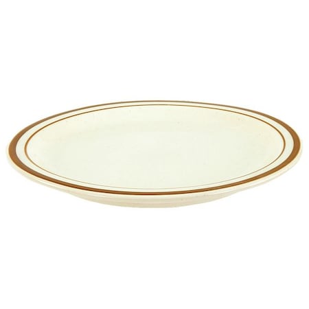 Plate, 5-1/2, Ceramic Brown Speckled With Brown Band PK36