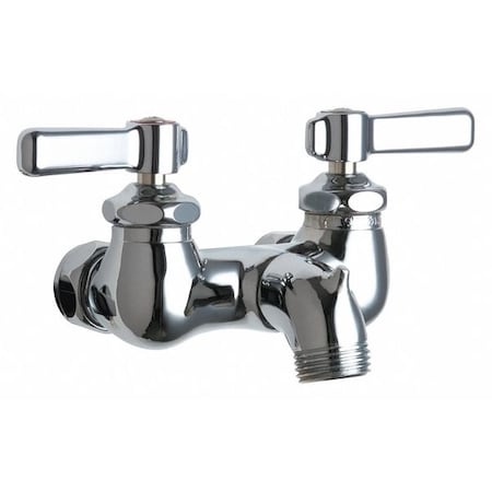 Dual-Handle 3-3/8 Mount, Service Sink Faucet, Chrome Plated
