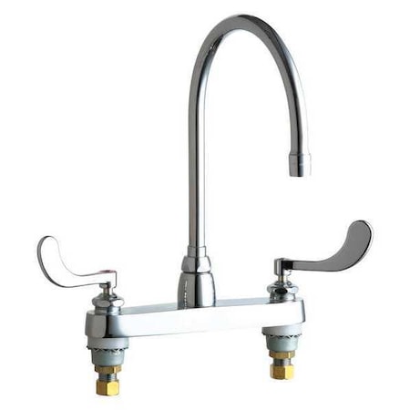 Manual 8 Mount, 3 Hole Bathroom Faucet, Polished Chrome