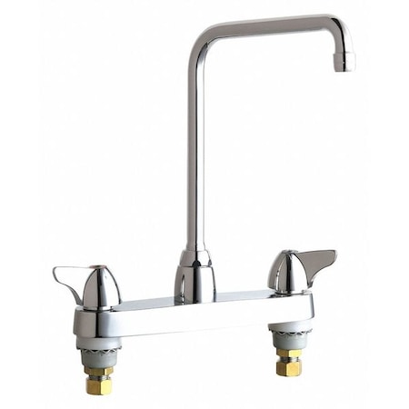 Manual 8 Mount, Hot And Cold Water Sink Faucet, Chrome Plated