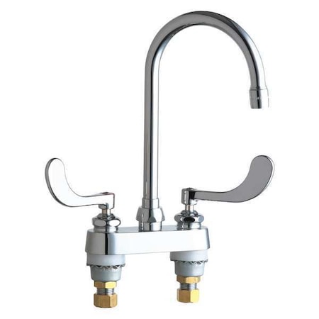 Manual 4 Mount, Hot And Cold Water Sink Faucet, Chrome Plated