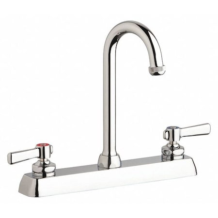 Dual-Handle 8 Mount, Hot And Cold Water Washboard Sink Faucet, Chrome Plated