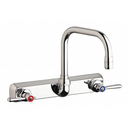 Manual 8 Mount, Workboard Faucet, 8In Wall, Chrome Plated