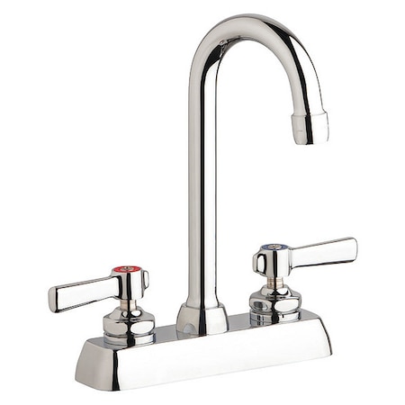 Manual 4 Mount, Workboard Faucet, 4In, Chrome Plated