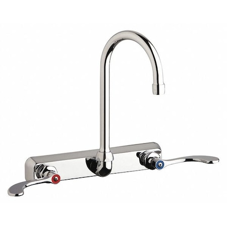 Manual 8 Mount, Workboard Faucet, 8In Wall, Chrome Plated