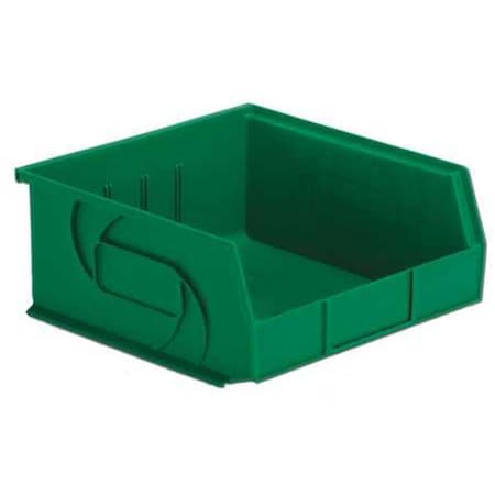 Hang & Stack Storage Bin, Green, Plastic, 10 7/8 In L X 11 In W X 5 In H, 40 Lb Load Capacity