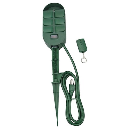 Remote Power Stake,Outdoor,6 Outlet,125V