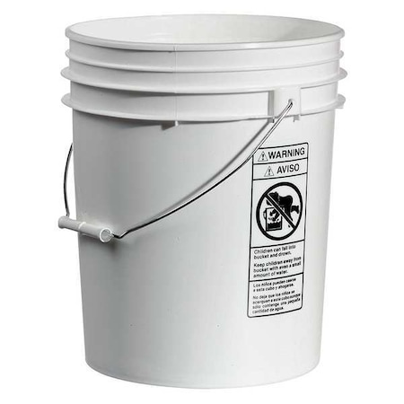 Pail,Open Head,Round,5 Gal,HDPE,Wht,PK4