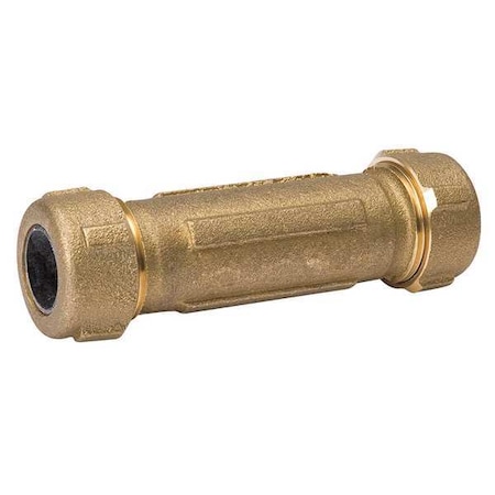 Low Lead Brass Coupling, Compression, 1-1/4 Pipe Size