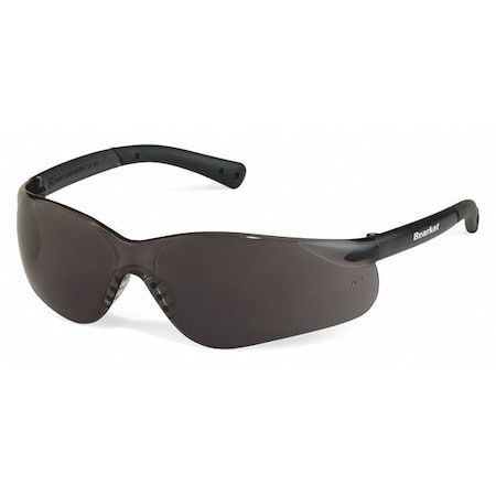 Safety Glasses, Wraparound Gray Polycarbonate Lens, Anti-Fog, Scratch-Resistant