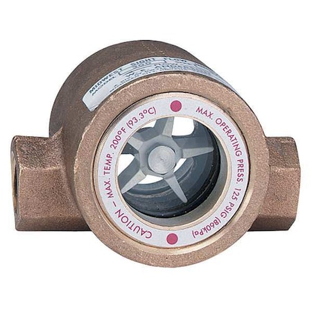 Double Sight Flow Indicator,Bronze,1/4In