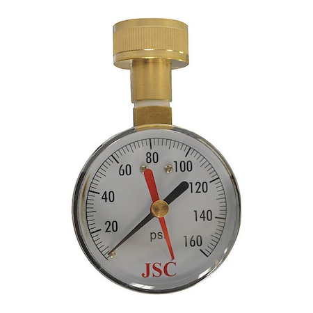 Water Test Gauge,w/Indicator,160 PSI