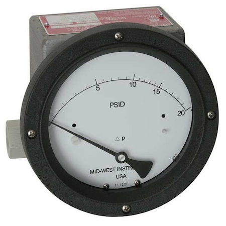 Pressure Gauge,0 To 50 Psi