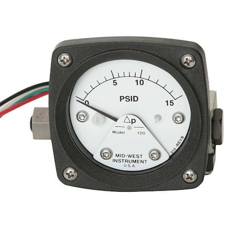 Pressure Gauge,0 To 5 Psi