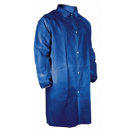 Disp Lab Coat,PP,Blue,XL,PK25
