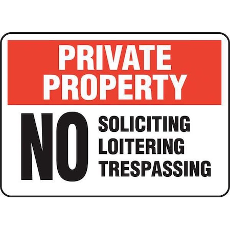 Private Property Sign,Plastic,10X14 In.