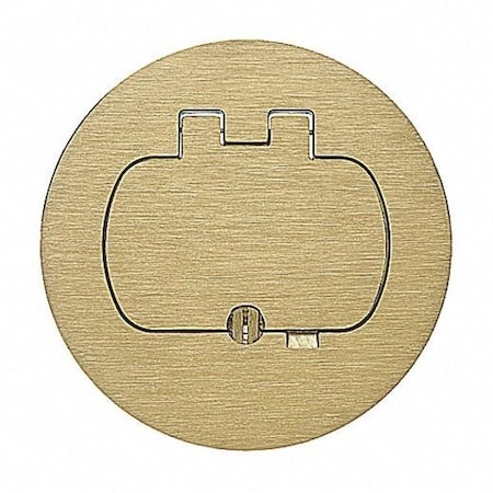 Round Floor Box Single-Door Cover Brass