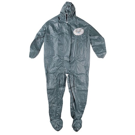 Hooded Chemical-Resistant FR Coveralls, Green, Zipper