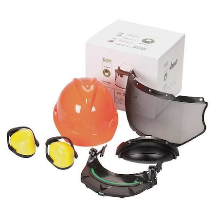 Front Brim Hard Hat, Type 1, Class E, Ratchet (4-Point), Hi-Vis Orange