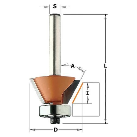 Trimmer Router Bit,HW,3/4 In