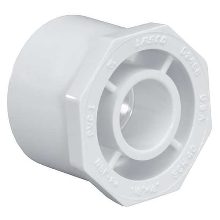 PVC Reducing Bushing, Spigot X Socket, 1 In X 1/2 In Pipe Size