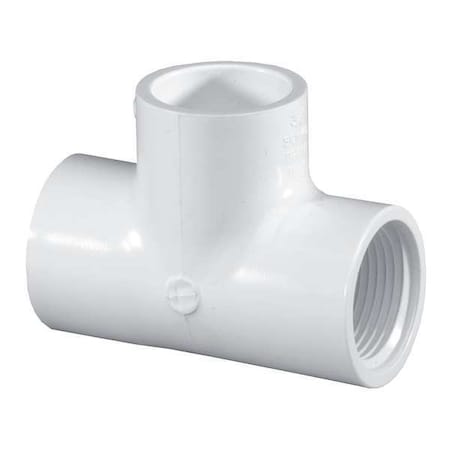 PVC Tee, Socket X FNPT X Socket, 3/4 In Pipe Size