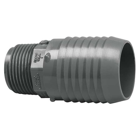 PVC Reducing Male Adapter, Insert X MNPT, 1 1/4 In X 1 In Pipe Size