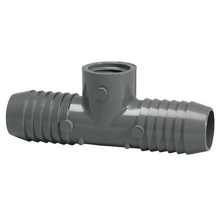 PVC Female Adapter Reducing Tee, Insert X Insert X FNPT, 3/4 In X 3/4 In X 1/2 In Pipe Size