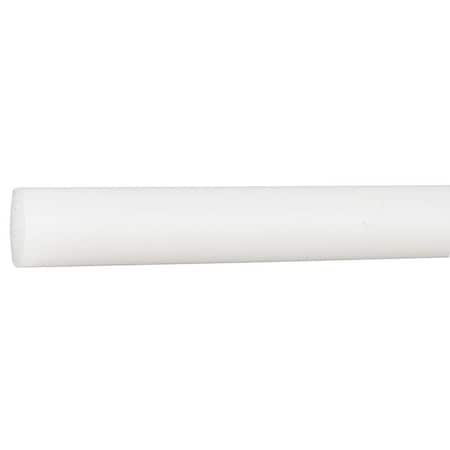 White Polypropylene Rod Stock 4 Ft. L, 1/4 Dia.