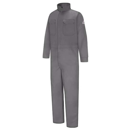 Flame Resistant Coverall, Gray, 100% Cotton, 54