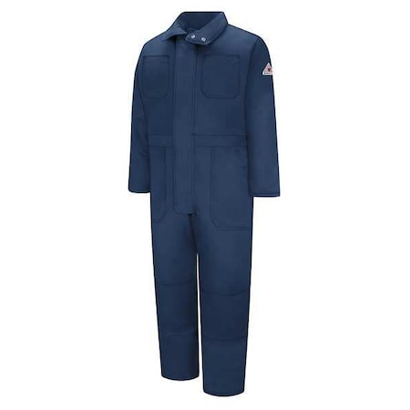 Flame Resistant Coverall, Navy, Cotton/Nylon, L