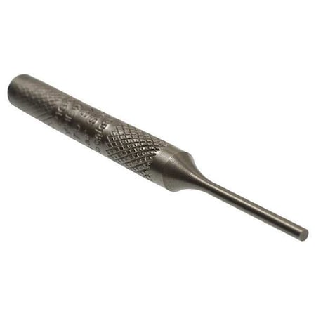 Knurled Pin Punch,5/64 Tip,3/16x2-3/4 In