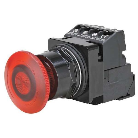 Illuminated Push Button, 30 Mm, 1NO/1NC, Red