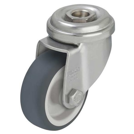 Kingpin Swivel Caster,Them Rubber,2 In,110 Lb,Gry