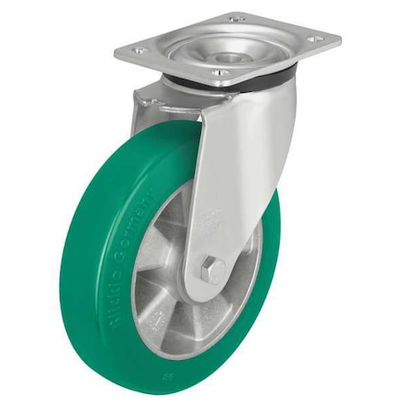 Swivel Plate Caster, PU, 4, 660 Lb., Caster Wheel/Tread Material: Aluminum/Polyurethane Elastomer