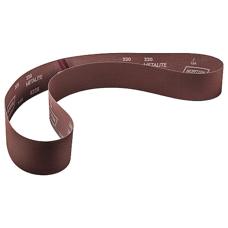 Sanding Belt, Coated, 2 1/2 In W, 60 In L, 220 Grit, Very Fine, Aluminum Oxide, R228 Metalite