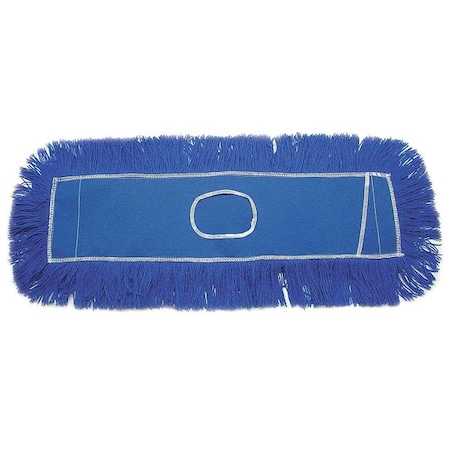 18 1/2 In To 20 1/2 In L Dust Mop, Slide On Connection, Cut-End, Blue, Nylon