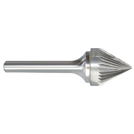 Carbide Bur,Cone,1/4 In,1/4 Shank