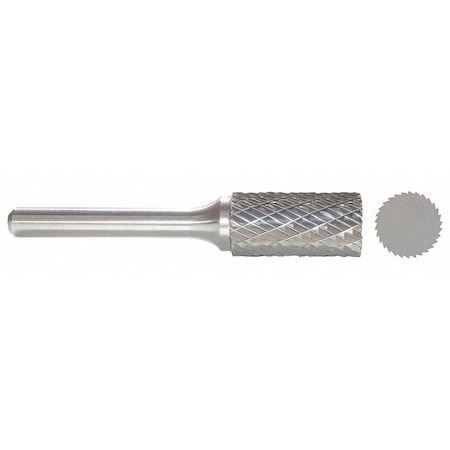 Carbide Bur,Cylinder,3/32 In,1/8 Shank