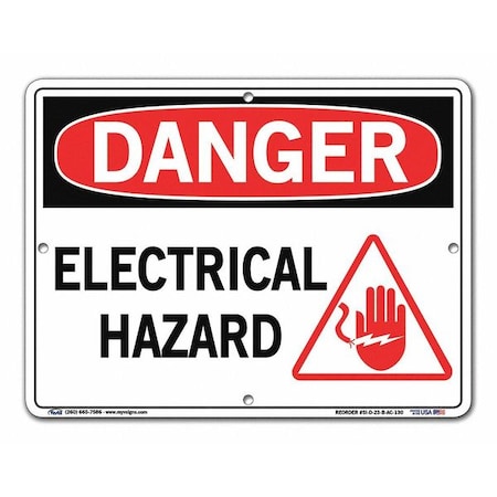 Sign,Danger,12.5x9.5,Alum Comp,.130, SI-D-23-B-AC-130