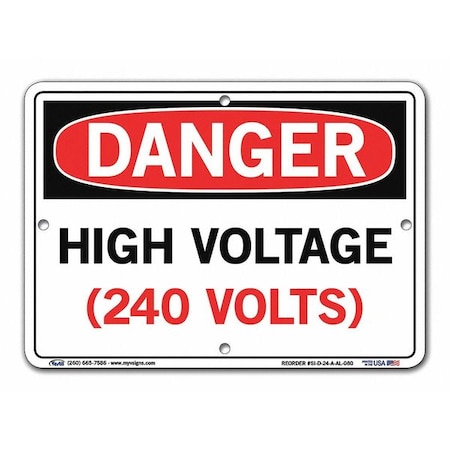 Sign,Danger,10.5x7.5,Aluminum,.080, SI-D-24-A-AL-080