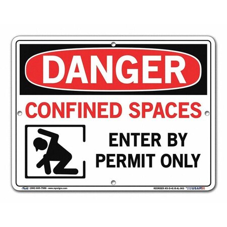 Sign,Danger,12.5x9.5,Aluminum,.063, SI-D-41-B-AL-063