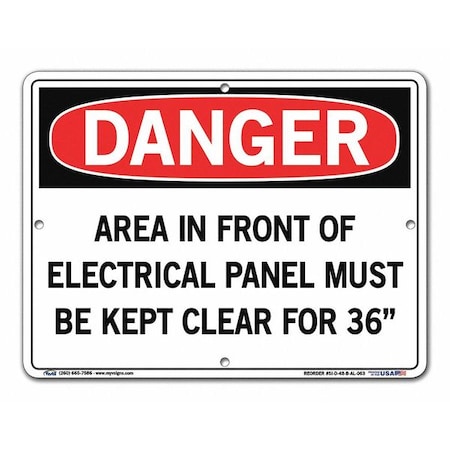 Sign,Danger,12.5x9.5,Aluminum,.063, SI-D-48-B-AL-063