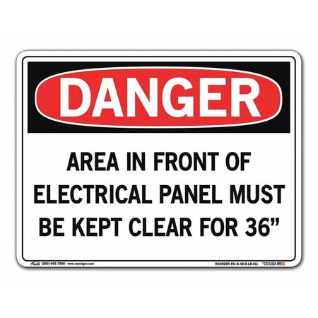 Sign,Danger,12.5x9.5,.011,Label/Decal, SI-D-48-B-LB-011
